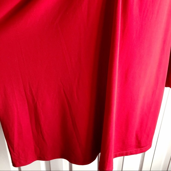 Avenue Stretch Red V-Neck Knit Top Size 26/28 - Picture 9 of 11